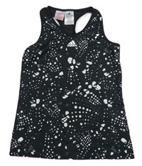 Černo-bílý vzorovaný sportovní top Adidas