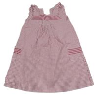 Bielo-červené kockované šaty