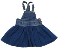 Tmavomodré rifľové šaty s tylovou sukní ovs