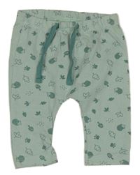 Zelené ľahké tepláky s ježkami