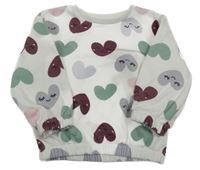 Biela mikina so srdiečkami Primark