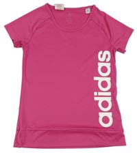 Růžové sportovní funkční tričko s logem Adidas