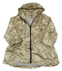 Zlatá šusťáková jarní parka s kapucí Zara