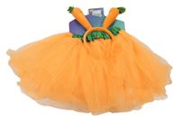 Nové - kostým - 2 set - oranžová tylová sukně + čelenka s mrkvičkami 