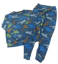 Tmavozelené fleecové pyžama s dinosaurami Matalan