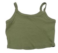 Khaki rebrovaný crop top New Look