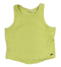 Limetkový rebrovaný crop top Zara