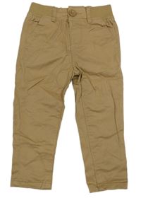 Béžové plátenné chino nohavice s úpletovým pasom Dunnes Stores