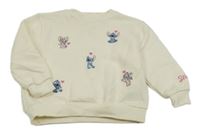 Bílá mikina se Stitchem a Angelou H&M