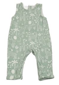 Zelený teplákový nohavicový overal so zvieratkami Matalan
