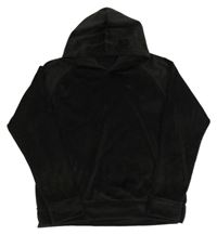 Čierna zamatová mikina s kapucňou