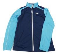 Tmavomodro-světlemodrá propínací thermo mikina s logem Nike