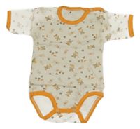 Bílo-oranžové body s medvídky a králíčky 