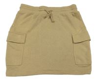 Béžová tepláková cargo sukňa H&M