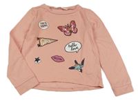 Ružová mikina s obrázkami H&M