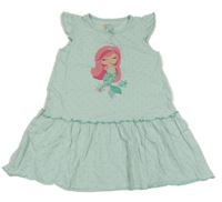 Svetlozelené bodkovaná é šaty s mořskou pannou Topolino