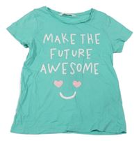 Svetlozelené tričko s nápisom a smajlíkom H&M