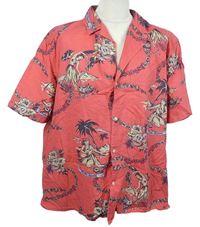 Pánská korálová květovaná havajská košile George vel. 3XL
