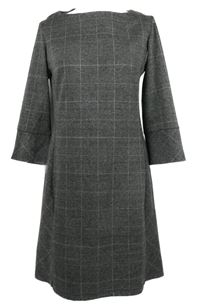 Dámské černo-bílé kostkované šaty 