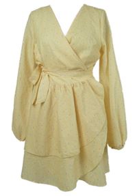 Dámské žluté kytičkované zavinovací šaty In the Style 