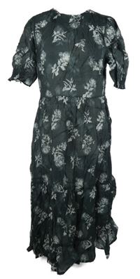 Dámske tmavosivé kvetované midi šaty Joe Browns