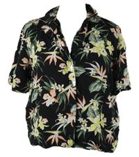 Dámská černá květovaná halenka H&M