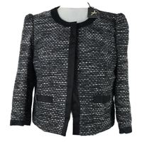 Nové - Dámský černo-bílý melírovaný pletený crop cardigán Atmosphere 