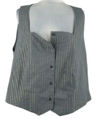 Dámska sivá prúžkovaná spoločenská vesta Native Youth