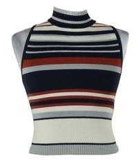Dámsky farebně pruhovaný pletený crop top Forever21