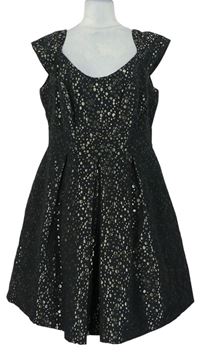 Dámske čierno-béžové bodkované šaty Pepperberry