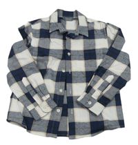 Tmavomodro-bílo-béžová kostkovaná košile PRIMARK