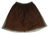 Čierno-hrdzavá trblietavá tylová sukňa Next