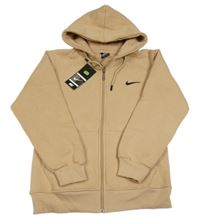 Nové - Béžová propínací mikina s logem Nike a kapucí 