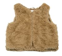 Hnedá kožušinová crop vesta H&M