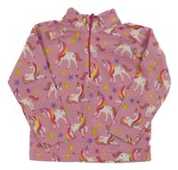 Ružová fleecová funkčná mikina s jednorožcami Mountain Warehouse