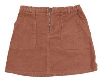 Staroružová manšestová sukňa so zipsom Denim Co.