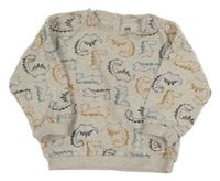 Svetlobéžová melírovaná mikina s dinosaurami LA Redoute