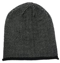 Černo-bílá melírovaná čepice 