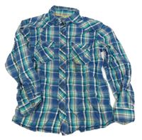 Modro-bílo-zeleno-žlutá kostkovaná košile Name it