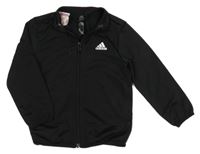 Černá sportovní propínací mikina s logem Adidas