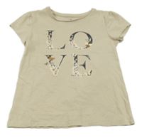 Béžové tričko s nápisem TU