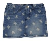 Modrá rifľová sukňa s jednorožcami H&M