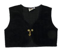 Čierna zamatová vesta so zlatými gombíky Palomino