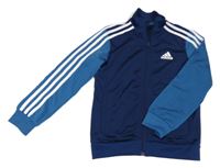 Tmavomodro-petrolejová propínací sportovní mikina s logem Adidas