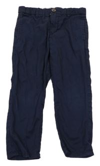 Tmavomodré plátenné chino nohavice H&M