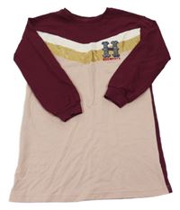 Vínovo-světlerůžové teplákové šaty - Harry Potter H&M