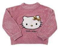 Ružový žinylkový sveter s Hello Kitty Sanrio