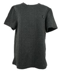 Pánske sivo-čierne vzorované tričko s nášivkou