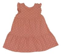 Ružové bavlnené bodkovaná é šaty C&A