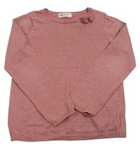 Ružový trblietavý sveter s mašlou zn. H&M